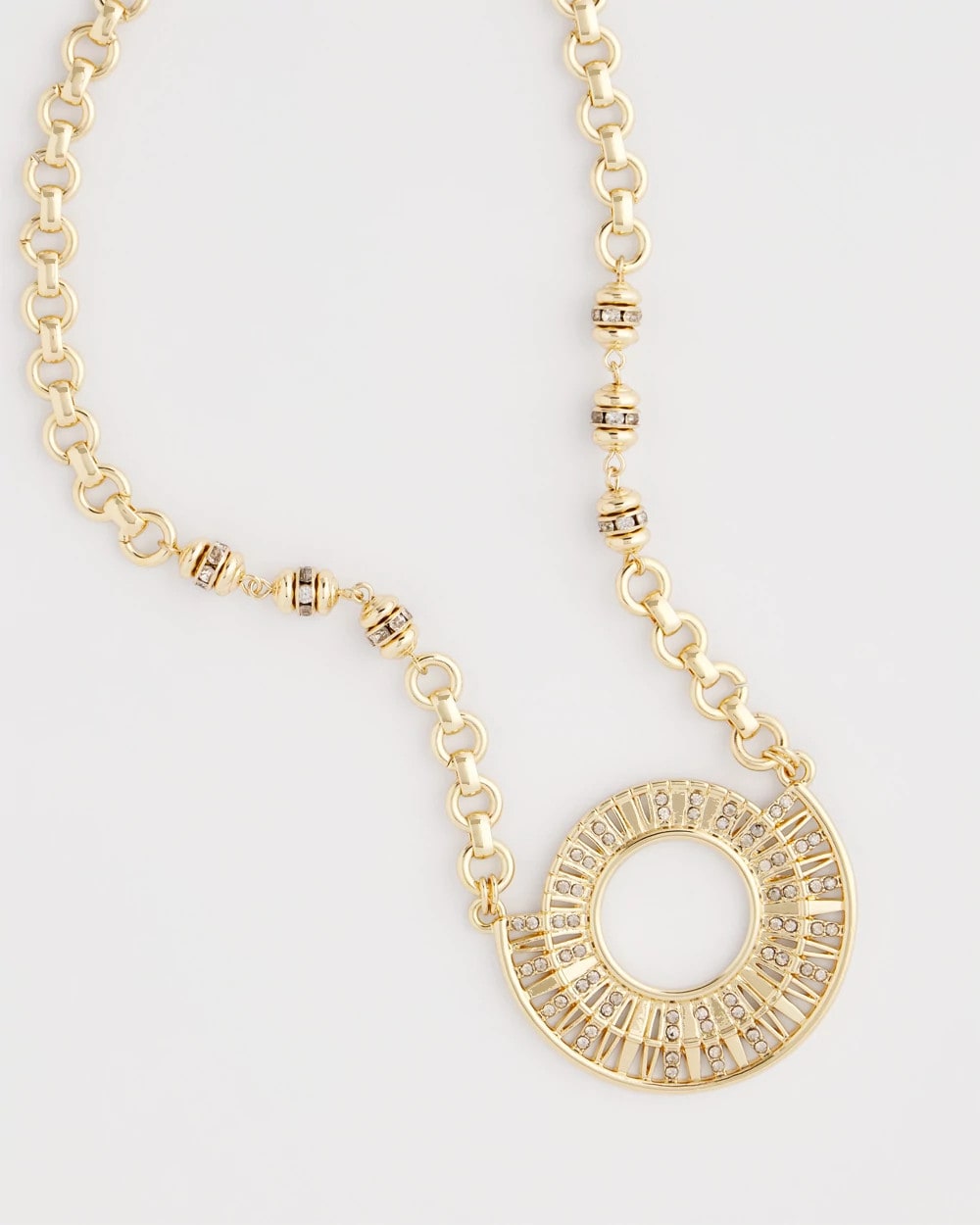 Chico's Hot Sale - Sparkling Goldtone Circle Pendant Necklace Gold