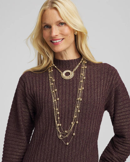 Chico's Hot Sale - Sparkling Goldtone Circle Pendant Necklace Gold