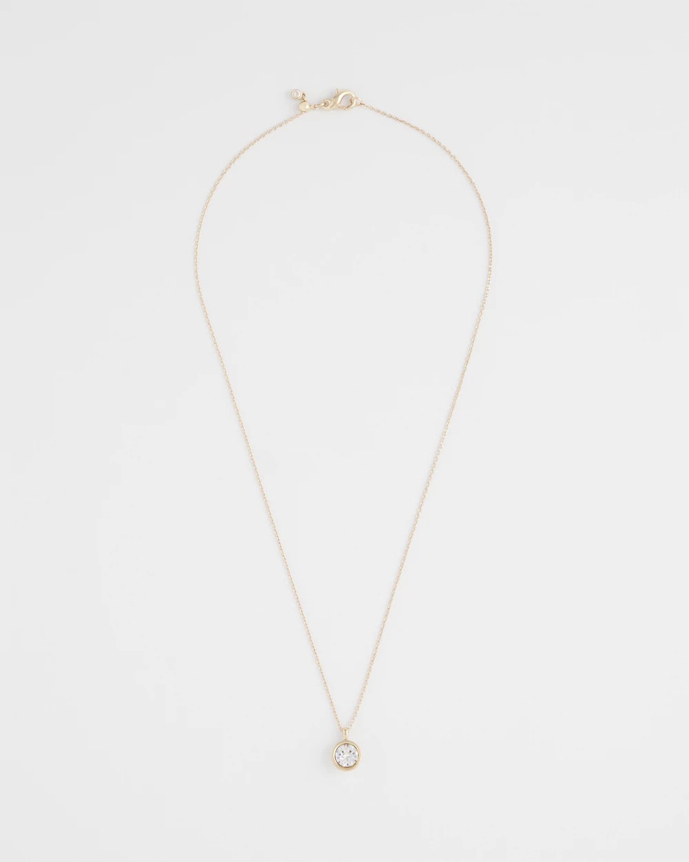 Chico's Trending - Bezel Set Pendant Goldtone Necklace Gold