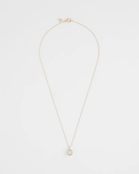 Chico's Trending - Bezel Set Pendant Goldtone Necklace Gold
