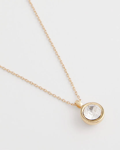 Chico's Trending - Bezel Set Pendant Goldtone Necklace Gold