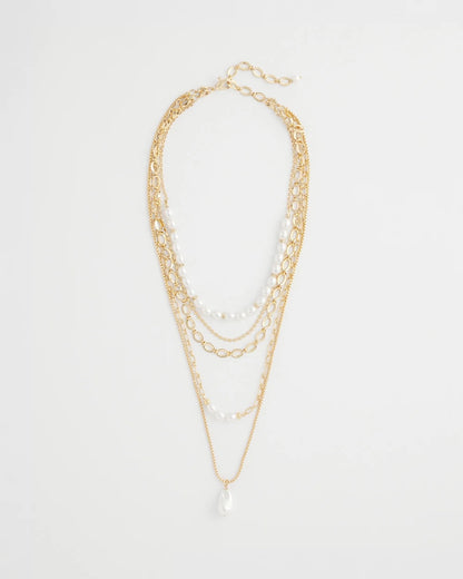 Chico's Essential - Convertible Pearl Multistrand Necklace Pearl