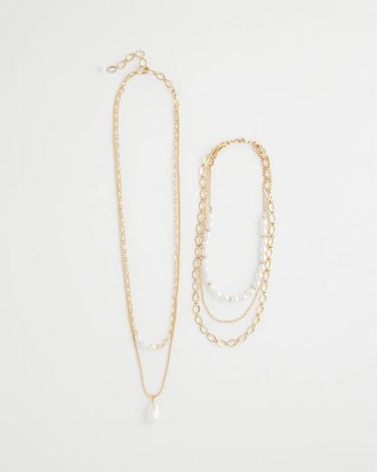 Chico's Essential - Convertible Pearl Multistrand Necklace Pearl