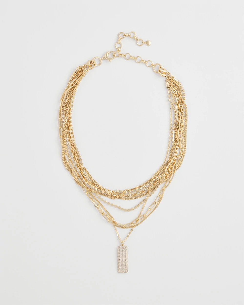 Chico's New - Convertible Gold Pave Pendant Necklace Gold