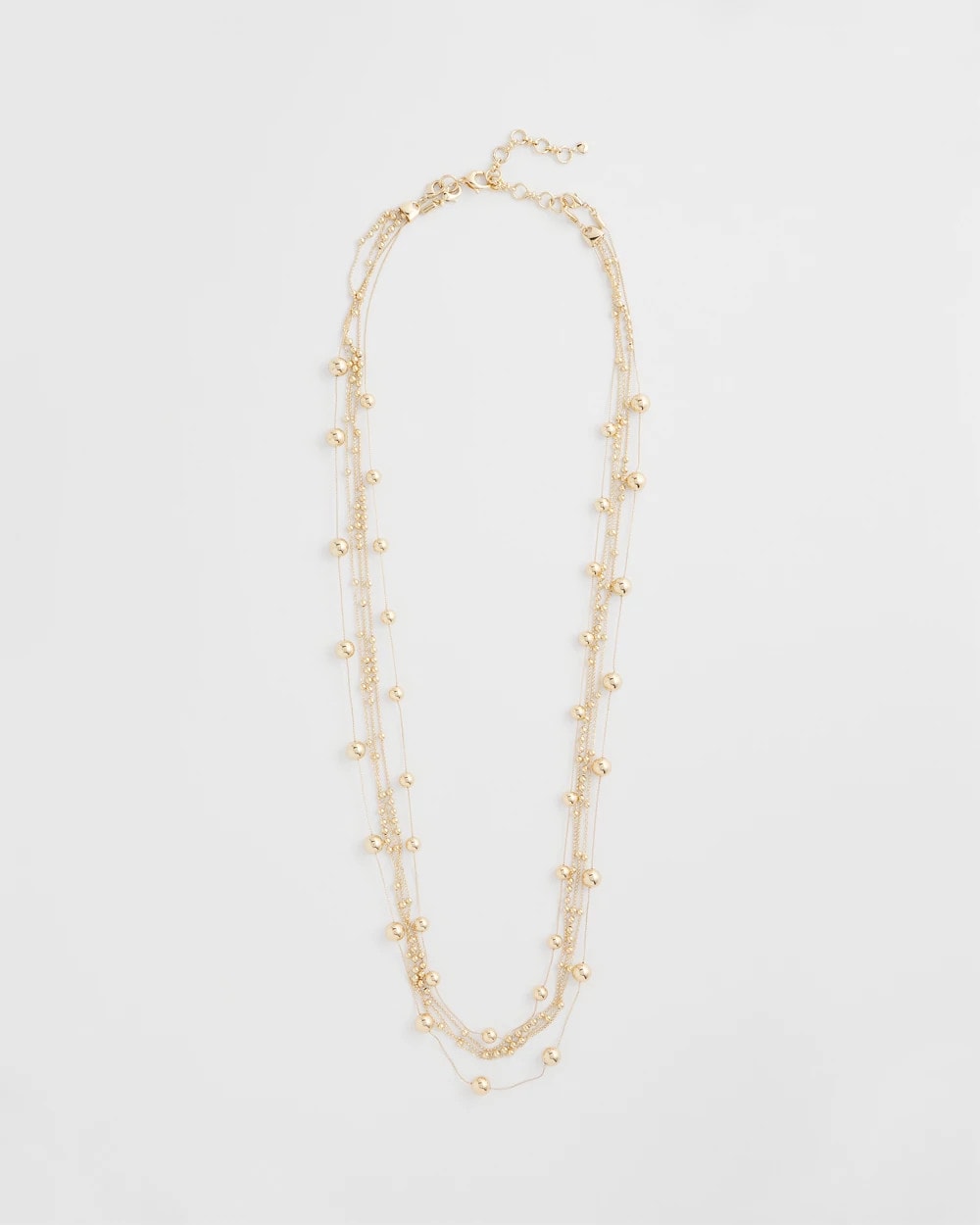 Chico's Smart Buy - Multistrand Beaded Goldtone Necklace Gold