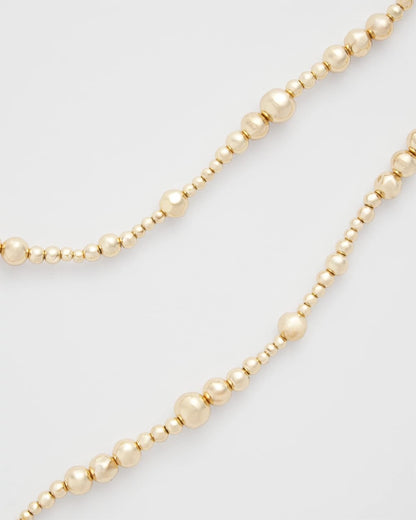 Chico's Value - Goldtone Long Beaded Necklace Gold