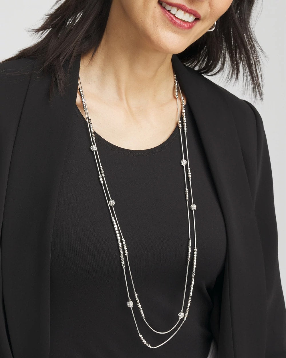 Chico's Quality - Hexie Multi-Strand Necklace Silver