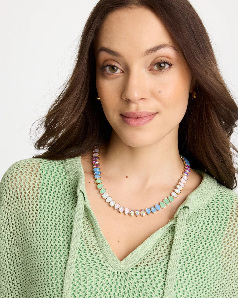 Chico's Smart Buy - Teardrop Tennis Necklace Multi