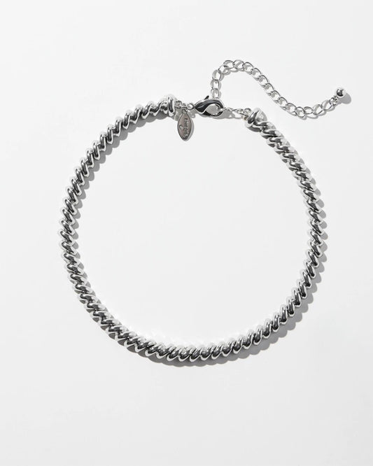 Chico's Smart Buy - Silver Tone Twist Collar Necklace Silver