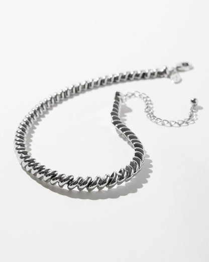 Chico's Smart Buy - Silver Tone Twist Collar Necklace Silver
