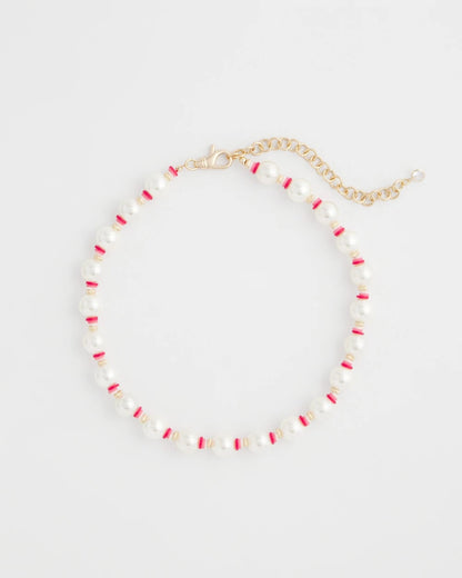 Chico's New - Short Pearl Pink Necklace Pink