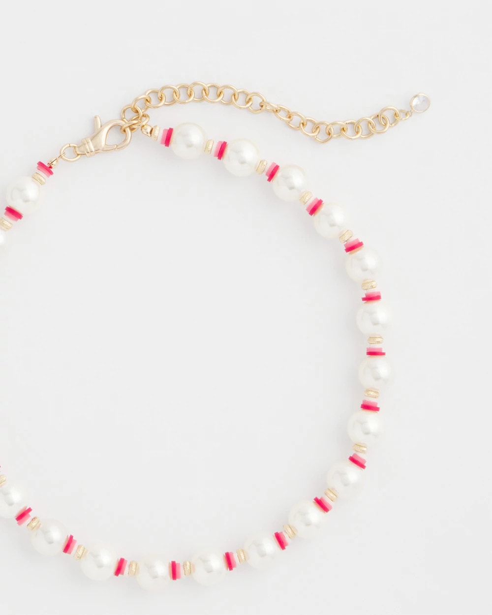 Chico's New - Short Pearl Pink Necklace Pink