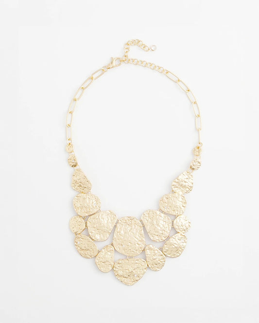 Chico's Exclusive - Molten Goldtone Bib Necklace Gold