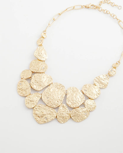 Chico's Exclusive - Molten Goldtone Bib Necklace Gold