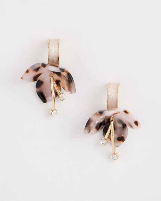 Chico's Great Value - Tortoise Spider Lily Drop Earrings Neutral