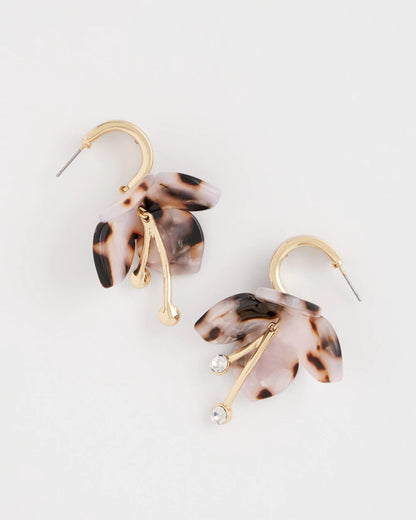 Chico's Great Value - Tortoise Spider Lily Drop Earrings Neutral