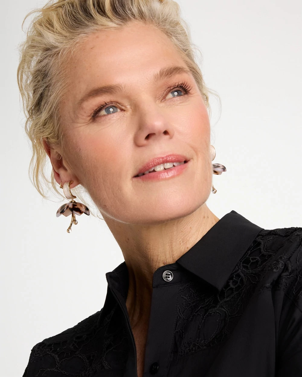 Chico's Great Value - Tortoise Spider Lily Drop Earrings Neutral
