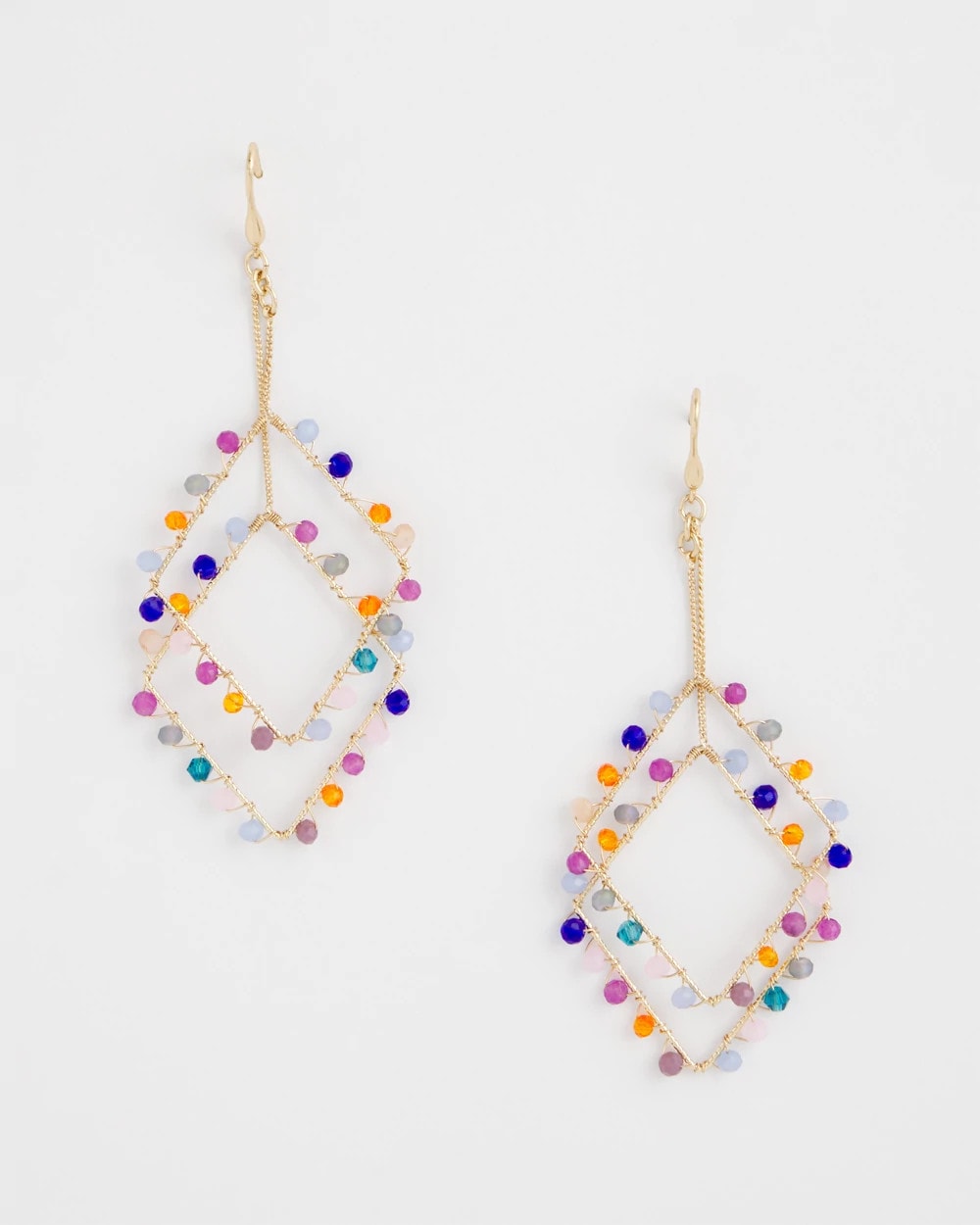 Chico's New - Diamond Shaped Linear Earrings Multi