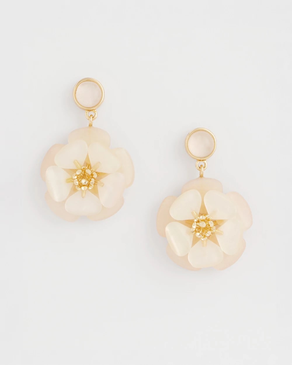 Chico's Featured - Neutral Flower Drop Earrings Neutral