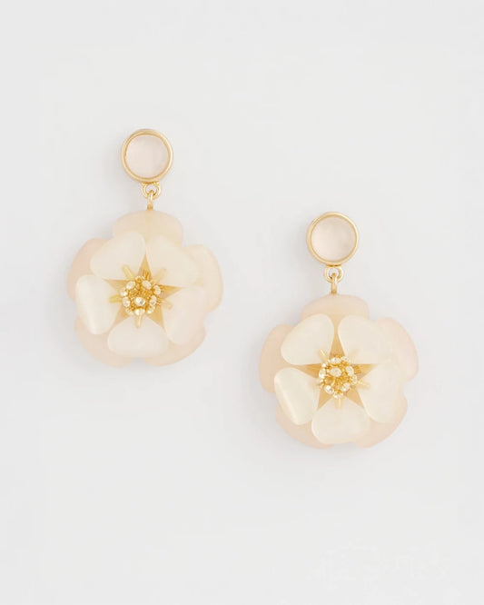 Chico's Featured - Neutral Flower Drop Earrings Neutral
