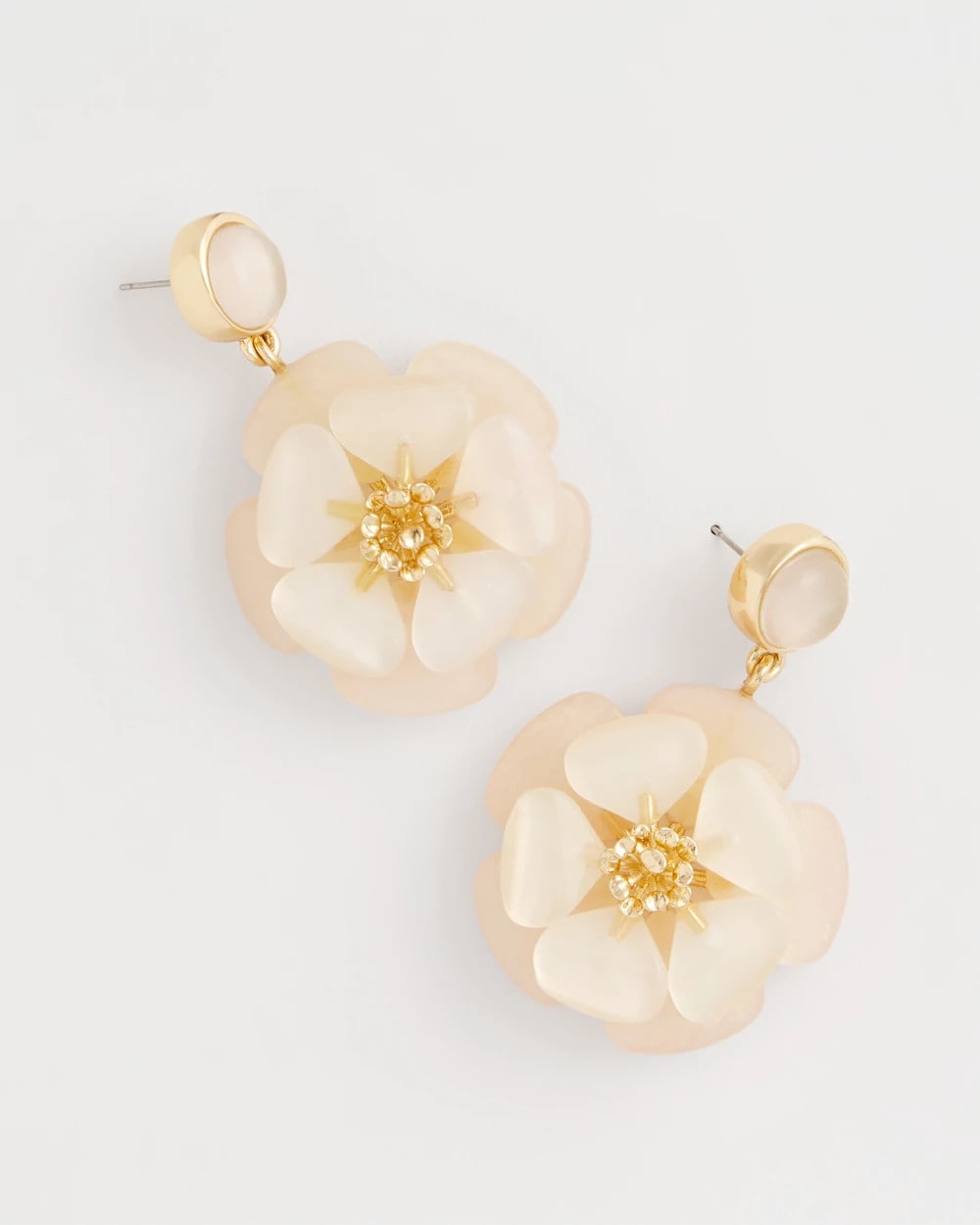 Chico's Featured - Neutral Flower Drop Earrings Neutral