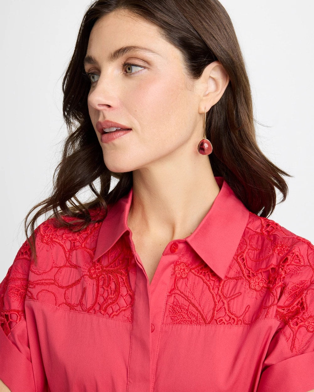 Chico's Classic - Pink Teardrop Threader Earrings Pink