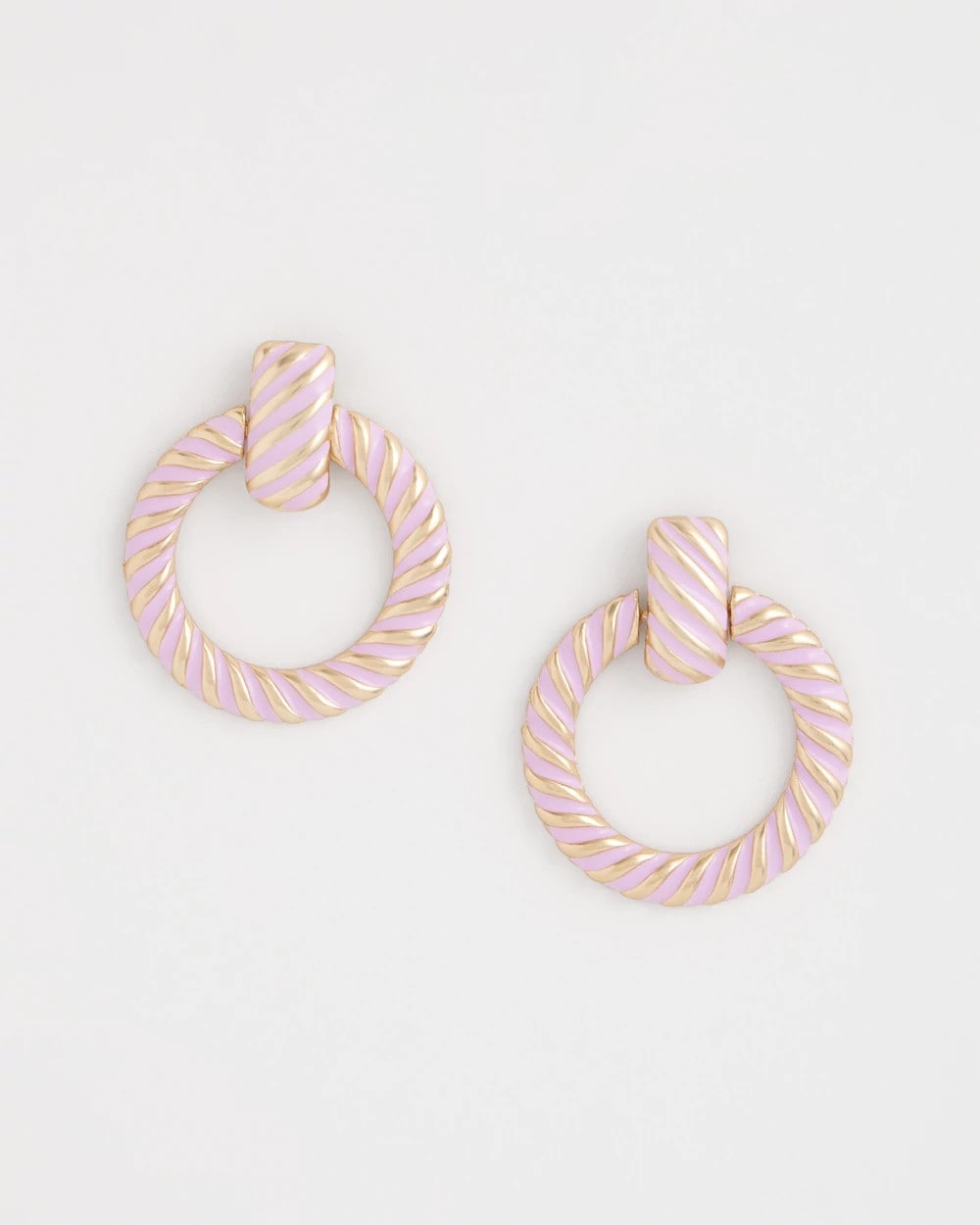 Chico's Latest - Pink Twist Drop Hoop Earrings Pink