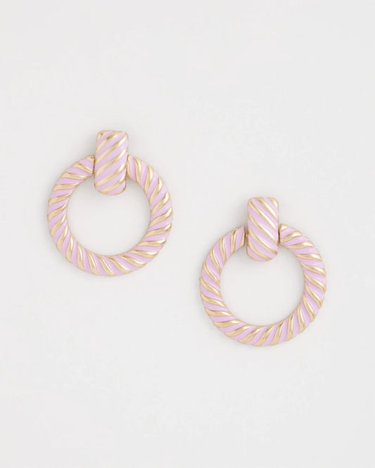 Chico's Latest - Pink Twist Drop Hoop Earrings Pink