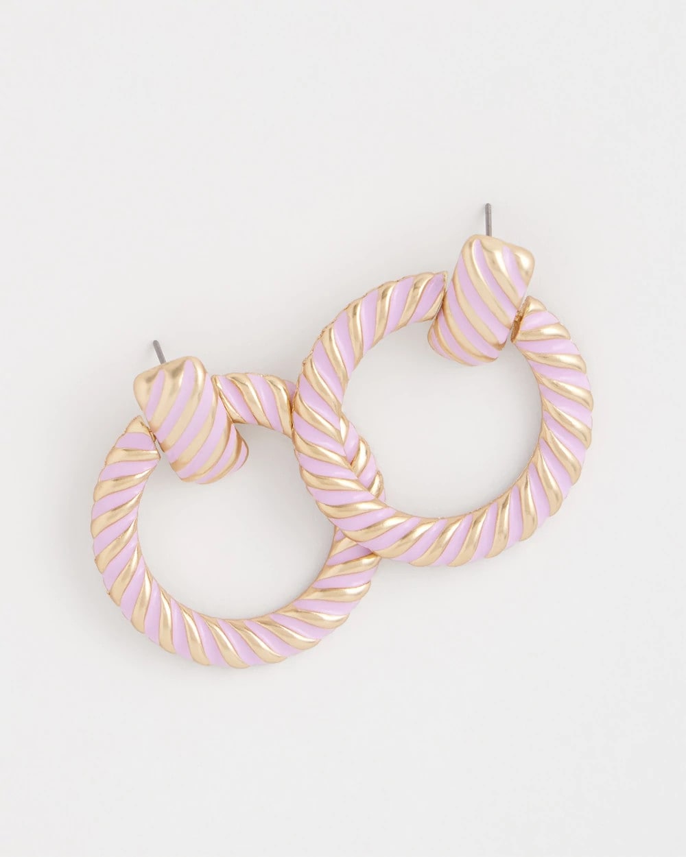 Chico's Latest - Pink Twist Drop Hoop Earrings Pink