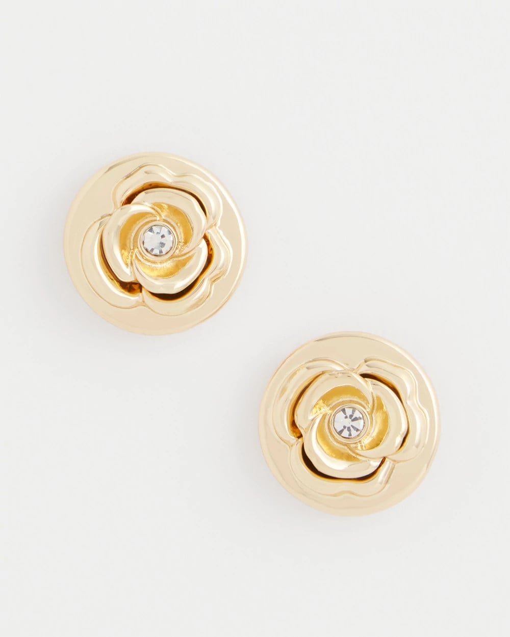 Chico's Quality - Lucky Coin Flower Stud Earrings Gold