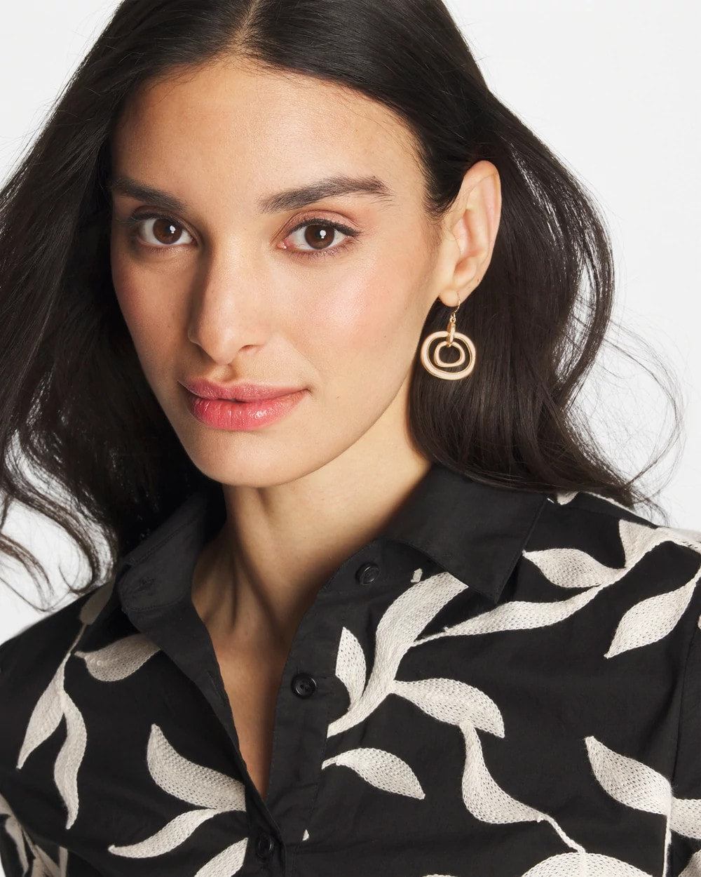 Chico's Signature - Gold Tone Drop Pendant Earrings Gold