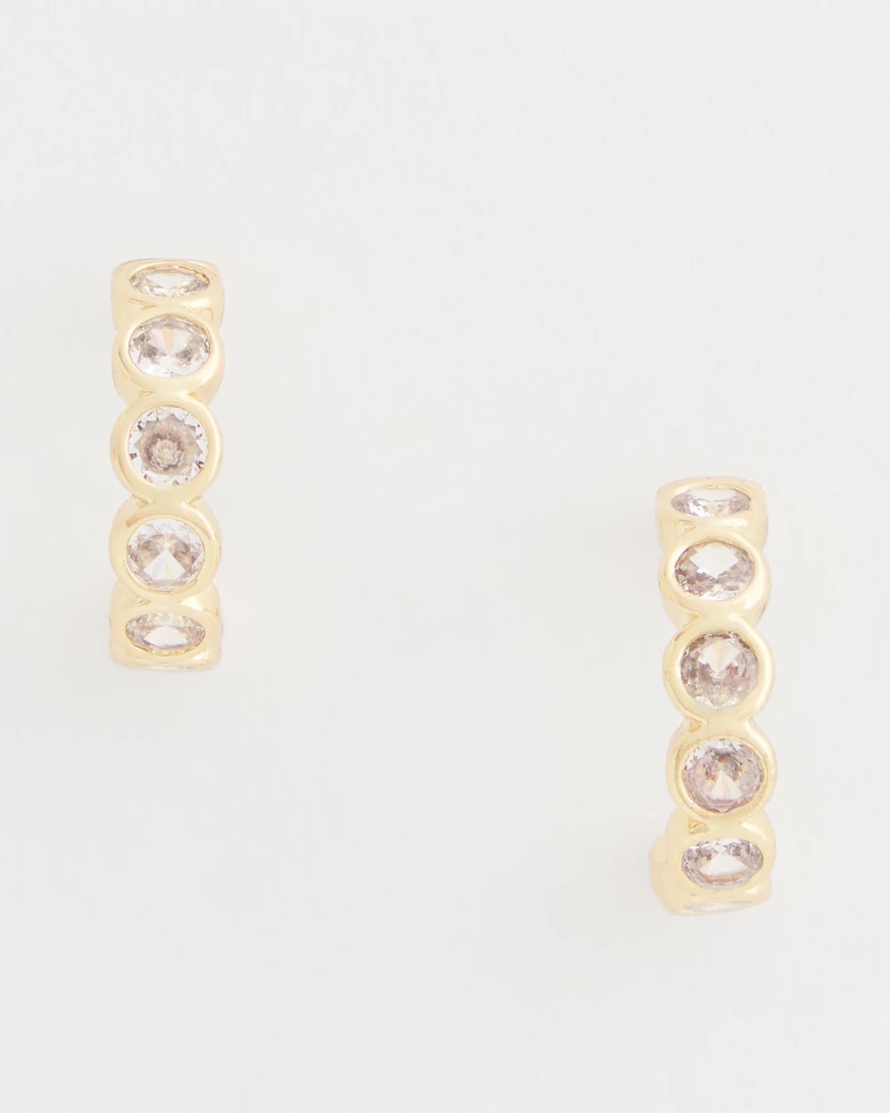 Chico's Quality - Goldtone Crystal Mini Hoop Earrings Gold