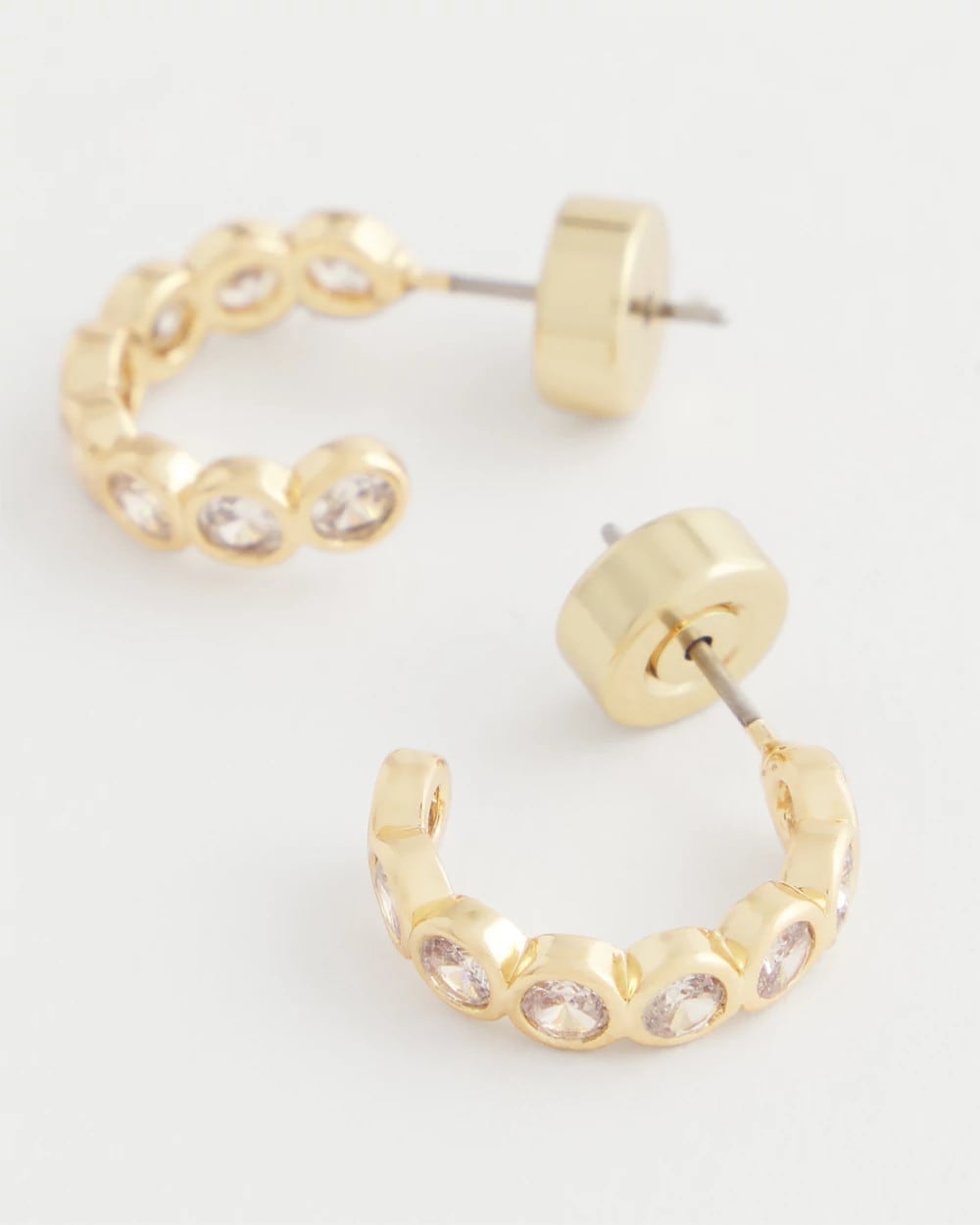 Chico's Quality - Goldtone Crystal Mini Hoop Earrings Gold