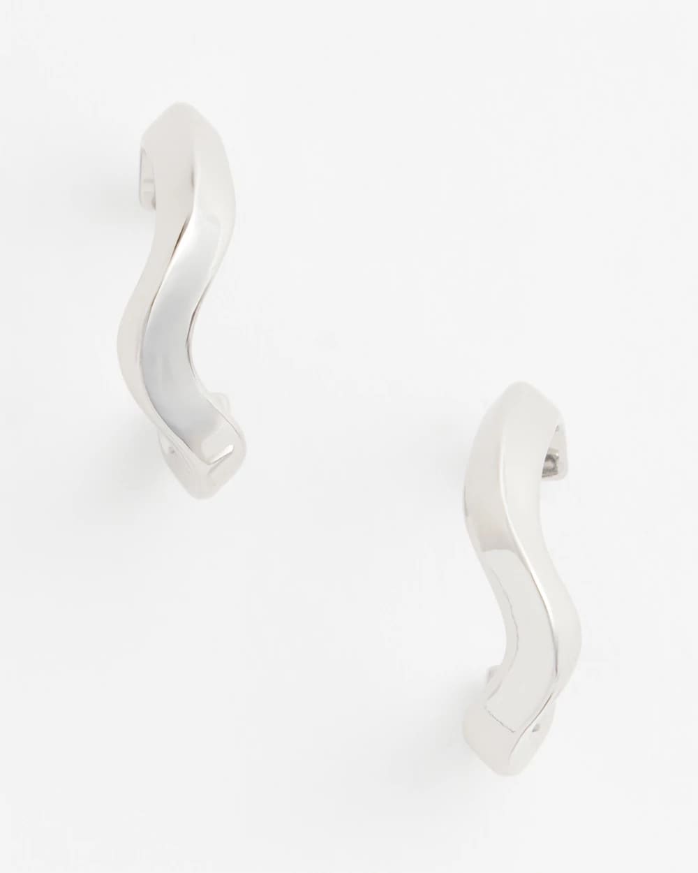 Chico's Top Pick - Silver Wavy Hoop Earrings Silver