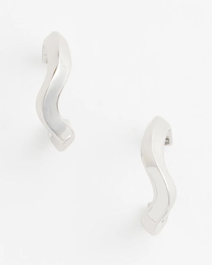 Chico's Top Pick - Silver Wavy Hoop Earrings Silver