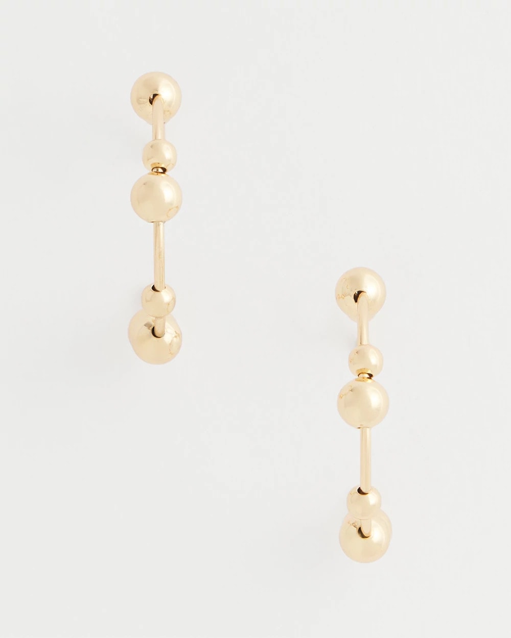 Chico's New - Goldtone Beaded Hoop Earrings Gold