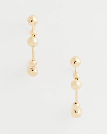 Chico's New - Goldtone Beaded Hoop Earrings Gold