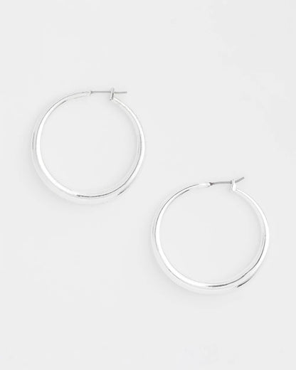 Chico's Recommended - Cassie Silver-Tone Hoop Earrings Silver