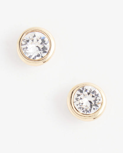 Chico's Value - Gold Tone Crystal Stud Earrings Gold