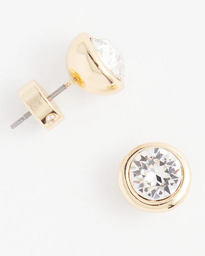 Chico's Value - Gold Tone Crystal Stud Earrings Gold