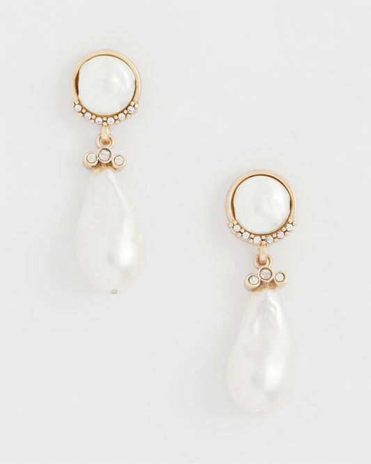 Chico's Latest - Faux Pearl Drop Earrings Neutral