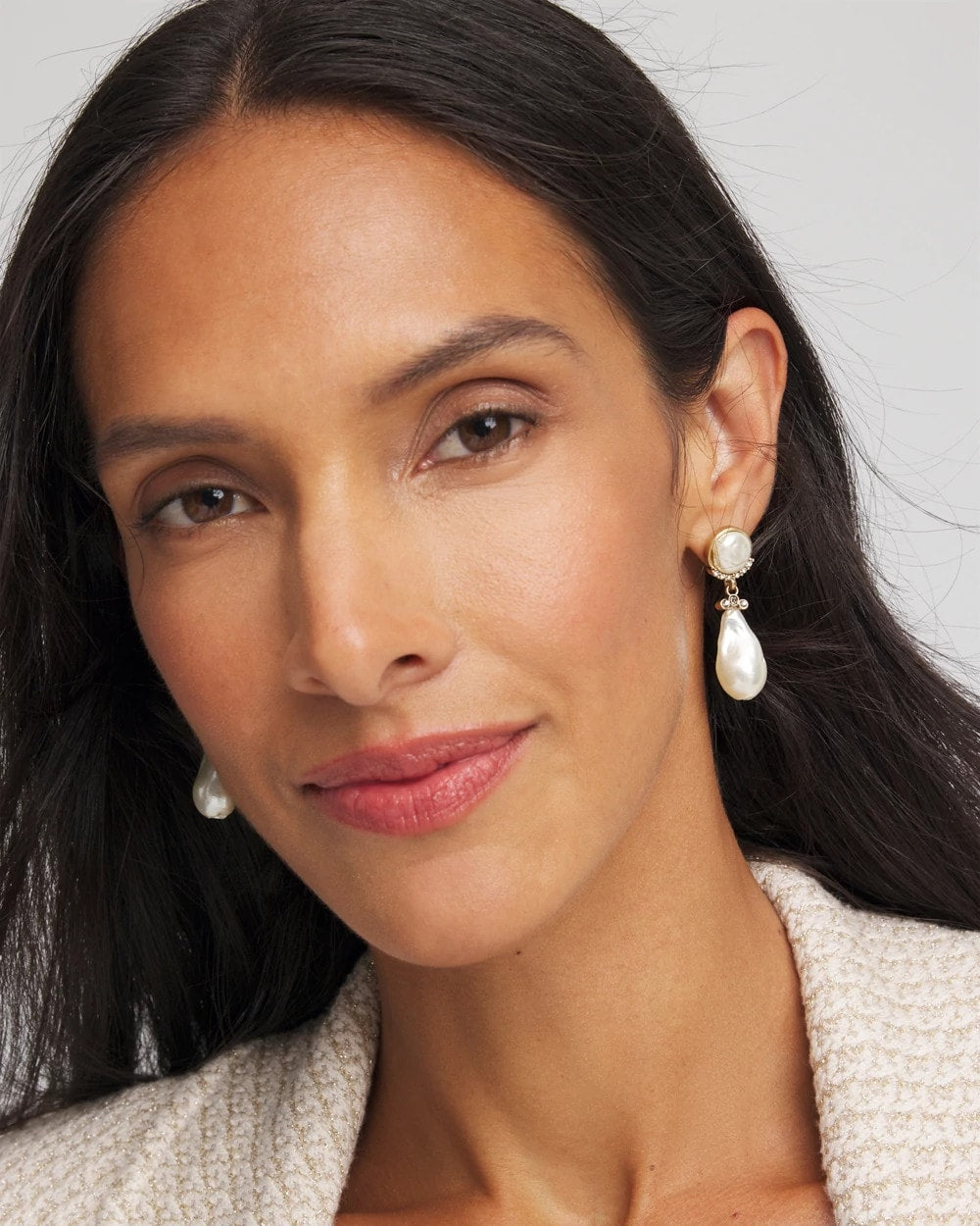 Chico's Latest - Faux Pearl Drop Earrings Neutral