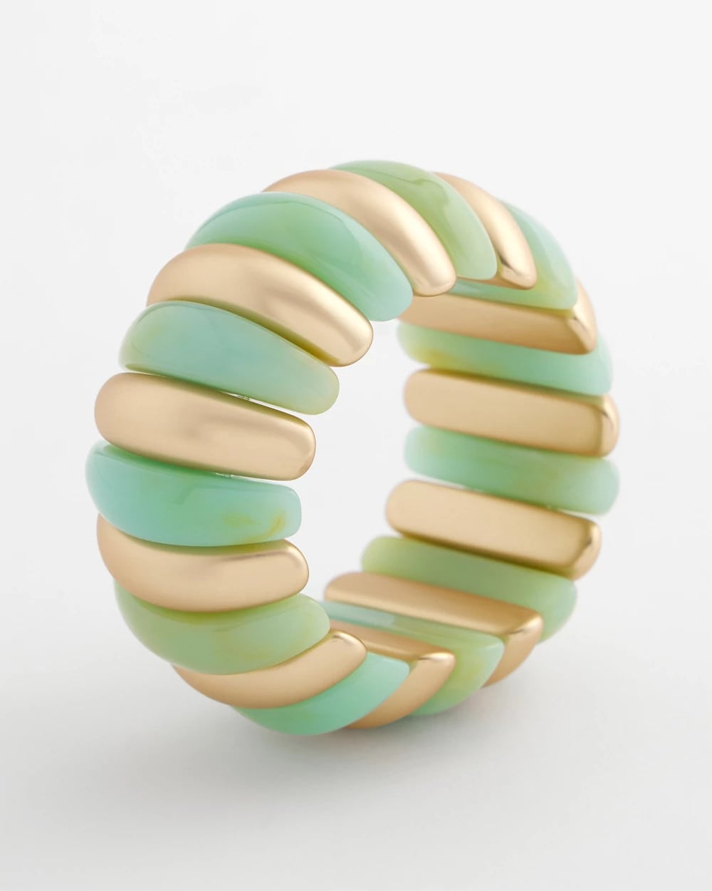 Chico's Customer Favorite - Aqua and Gold Stretch Bracelet Aqua