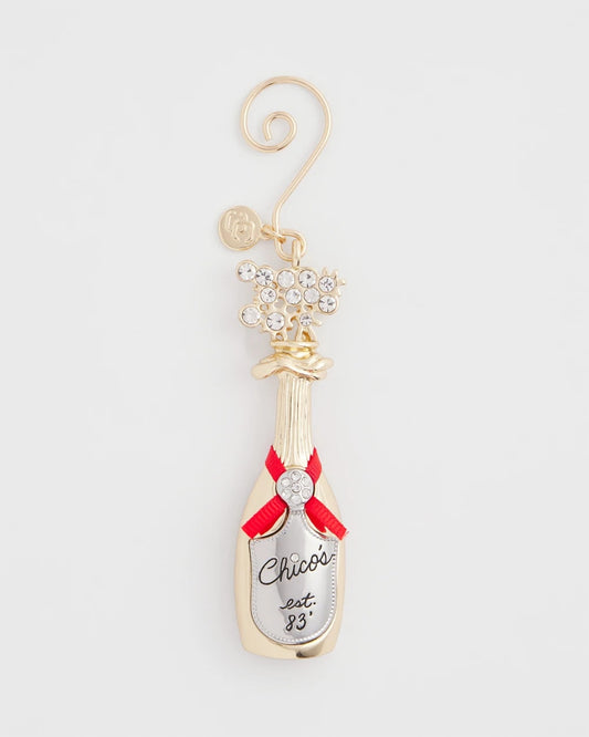 Chico's Value - Champagne Bottle Ornament Gold