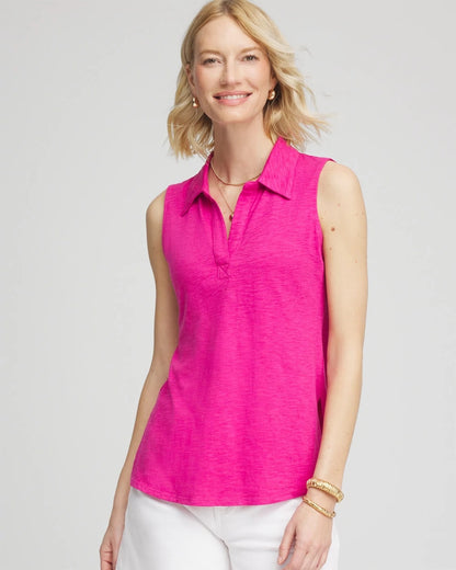 Chico's Recommended - Slub Sleeveless Collared Tunic Crushed Berries