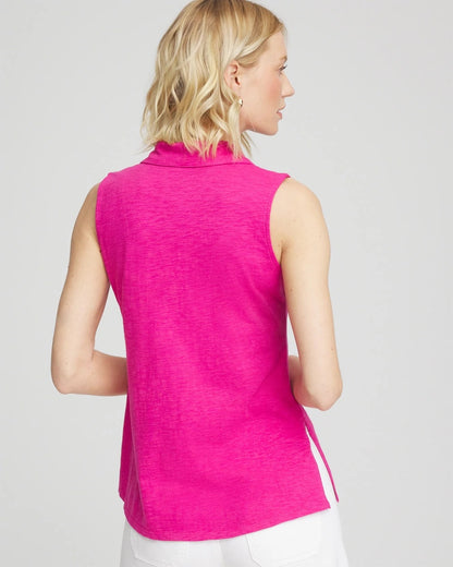 Chico's Recommended - Slub Sleeveless Collared Tunic Crushed Berries